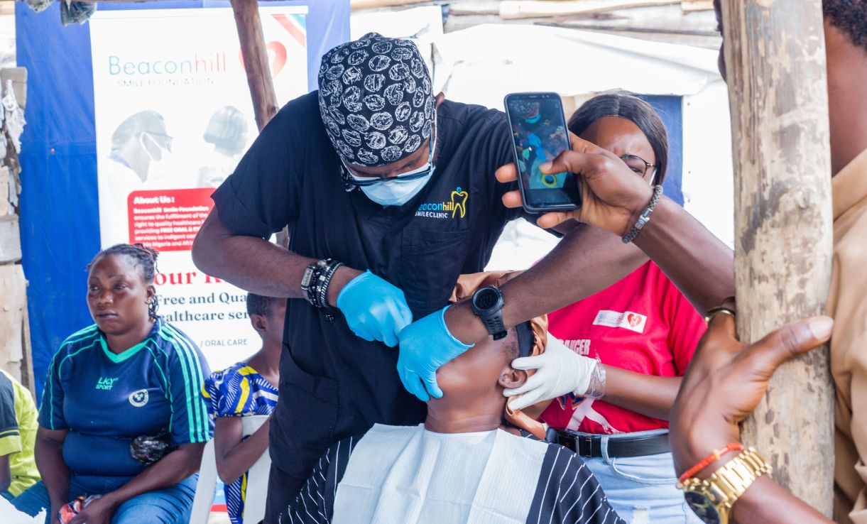 Dentist treating a patient