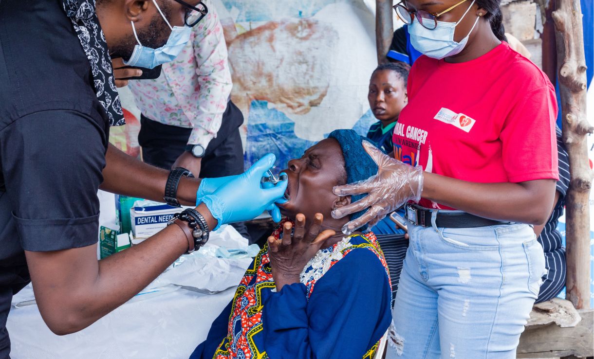 Dentist treating a patient