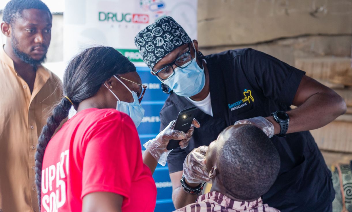 Dentist treating a patient